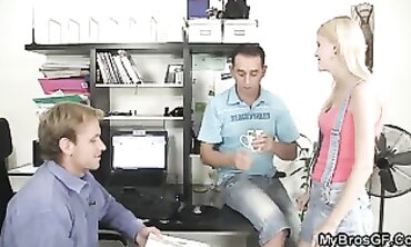 Blonde Mistress Devours and Pummels Brother's Cunny