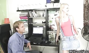 Blonde Mistress Devours and Pummels Brother's Cunny