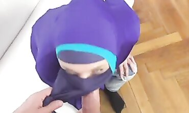 Czech Couple's Wild Orgy with a Busty Muslim Chick