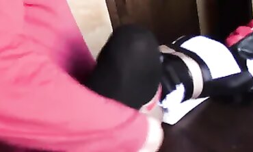 Petite Brunette Laura Gets Roughly Fucked on Table in Heels