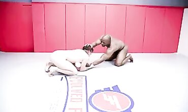 Bella Rossi Wrestles Will Tile for a Hardcore Interracial Fuck