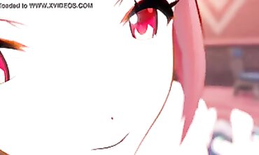Aegis x You: POV Hentai Blowjob & Cowgirl