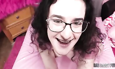 BadDaddyPOV- DARK HAIR EIGHTEEN LYRA LOCKHEART GETS LENGTHY ALL-NATURAL MILK CANS TORN UP BY STEP
