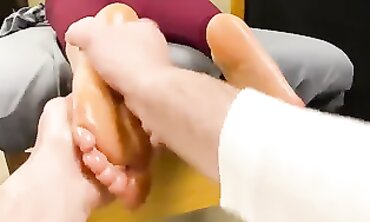 Lubricated Toe Massage and Tickle Tease