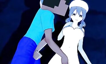 3D Anime Fuckfest with Minecraft Skeleton Mob Talker