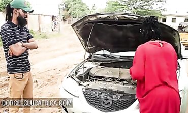 Busty African Beauty Pays Her Mechanic With A Wild Orgy