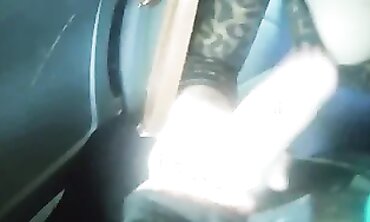 Risky POV Blowjob on the Bus with My Brunette MILF Lover