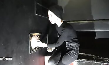 Lia Louise Gets Fingered Through a Gloryhole