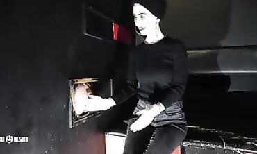 Lia Louise Gets Fingered Through a Gloryhole