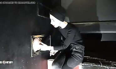 Lia Louise Gets Fingered Through a Gloryhole