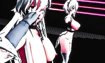 MMD Azulane League - Sexual Roleplay with Sailor Fuku Cosplayer