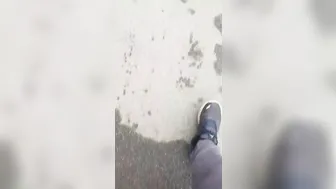 Mature Blonde Milf Flashes and Gives Handjob in Public