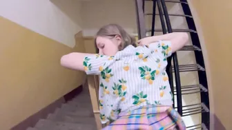 Blonde Gives POV Blowjob In The Elevator