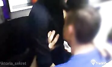 Brunette Shopkeeper Gets Excited by Russian Plumber