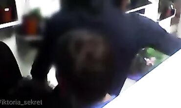 Brunette Shopkeeper Gets Excited by Russian Plumber