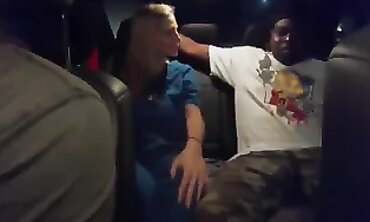 Hot Nurse Gets Pounded by BBCs in an Uber Cab