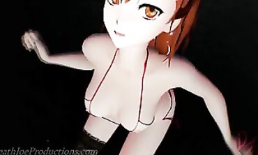 MMD 4K: Misaka Cosplay in Swimsuit and Stockings