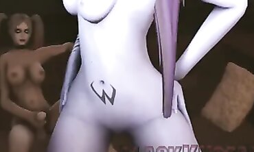 Futa Tranquil and Tracer in Quiet Blowjob and Cowgirl Action