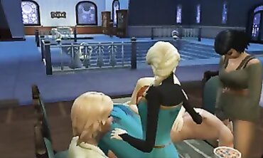 Disney Babes in a Wild Animated Threesome Party