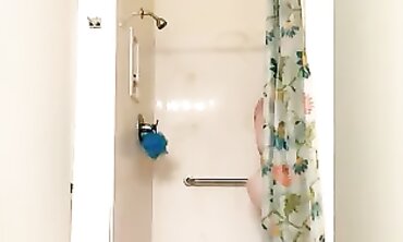 BBW with Big Tits and Ass Enjoying a Shower