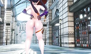 MMD Mona Jiggles Her Big Ass for a Public Group Sex
