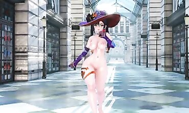 MMD Mona Jiggles Her Big Ass for a Public Group Sex