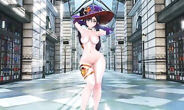 MMD Mona Jiggles Her Big Ass for a Public Group Sex