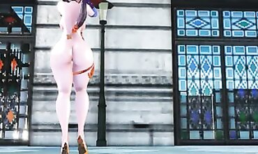 MMD Mona Jiggles Her Big Ass for a Public Group Sex