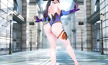 MMD Mona Jiggles Her Big Ass for a Public Group Sex