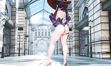 MMD Mona Jiggles Her Big Ass for a Public Group Sex