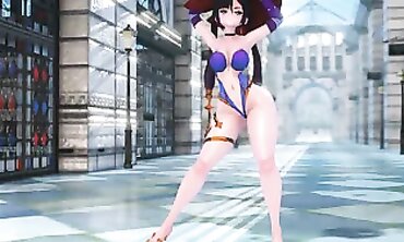 MMD Mona Jiggles Her Big Ass for a Public Group Sex