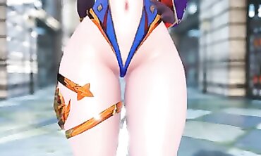MMD Mona Jiggles Her Big Ass for a Public Group Sex
