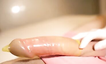 Dominatrix Mistress Fetish - Latex Gloves Handjob with Squirting Orgasm