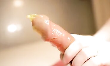 Dominatrix Mistress Fetish - Latex Gloves Handjob with Squirting Orgasm