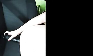 Milky Slut Takes Huge Ebony Dildo In Public Car