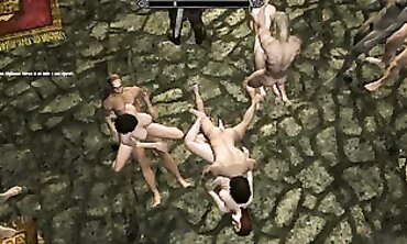 Skyrim Group Sex Party: Couples Threesome Orgy