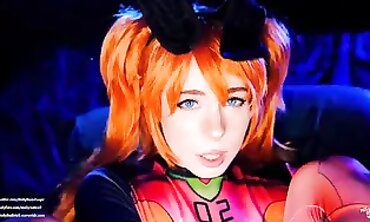 Asuka Langley Cosplay Gets Dirty Blowjob and Creampie