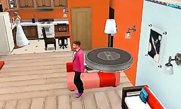 Newlywed Sim Couple's Intimate Honeymoon Adventure - Virtual Sex Experience