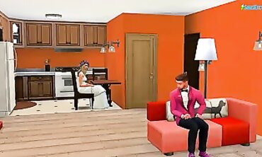 Newlywed Sim Couple's Intimate Honeymoon Adventure - Virtual Sex Experience