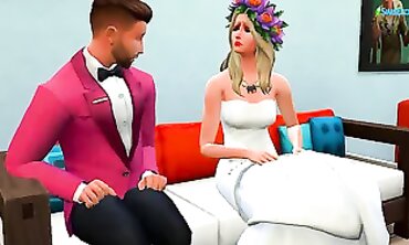 Newlywed Sim Couple's Intimate Honeymoon Adventure - Virtual Sex Experience