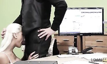 Beauty Blonde Seduced by Loan Agent