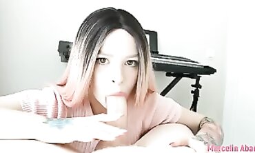 barely legal Marcelin Abadir Delivers a Deep Throat Blowjob and Swallows Cum