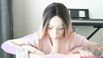 barely legal Marcelin Abadir Delivers a Deep Throat Blowjob and Swallows Cum