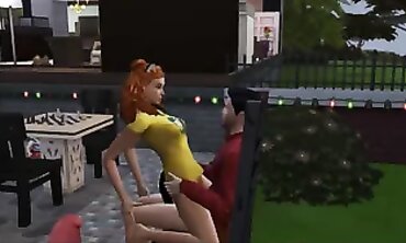 Freundin im Garten - Redheads Caboose-to-Arse Restrain bondage Game" (Redheaded Gf in Yard)