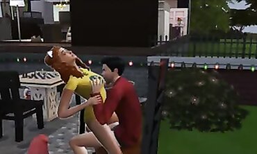 Freundin im Garten - Redheads Caboose-to-Arse Restrain bondage Game" (Redheaded Gf in Yard)
