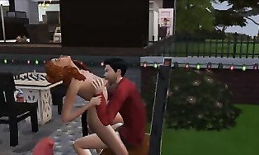 Freundin im Garten - Redheads Caboose-to-Arse Restrain bondage Game" (Redheaded Gf in Yard)
