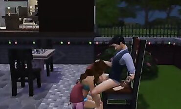 Freundin im Garten - Redheads Caboose-to-Arse Restrain bondage Game" (Redheaded Gf in Yard)