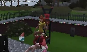 Freundin im Garten - Redheads Caboose-to-Arse Restrain bondage Game" (Redheaded Gf in Yard)
