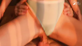 Steaming SPUNKED thru Lingerie