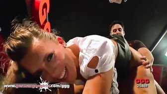 Sanny holds eye contact as we cum on her face